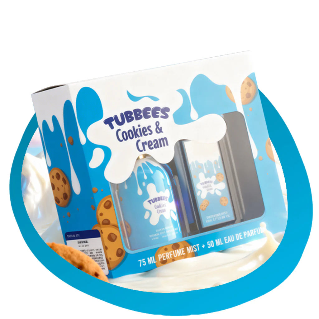 Tubbees Cookies & Cream perfume set packaging