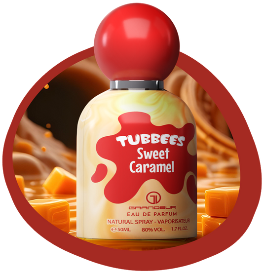 Tubbees Sweet Caramel perfume bottle 